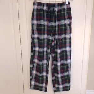 IZod Medium Cozy Plaid Pants Blue Green Red White Soft Elastic Waist Pajamas PJs